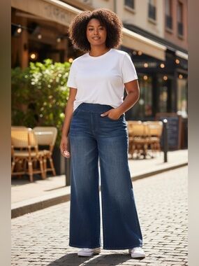 HALARA Straight Leg Jeans in Deep Blue